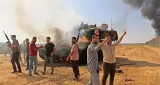 تفجير دبابة صهيونية في 7 أكتوبر