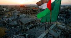 علم فلسطين وراية حماس