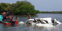 مكان تحطم الطائرة في جزيرة رواتان، هندوراس،