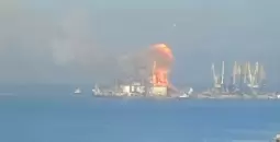 تدمير سفينة إنزال روسية