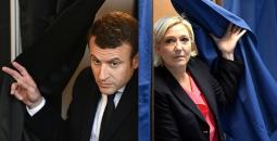 المرشحان للرئاسة الفرنسية لوبان (يمين) وماكرون (يسار).jpg