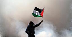 مواطن يرفع علم فلسطين.jpg