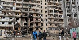 آثار قصف روسي على كييف