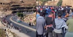 متظاهرون أردنيون يتوجهون صوب الحدود مع فلسطين المحتلة