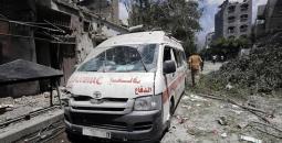 قصف مركبة إسعاف في غزة.jpg