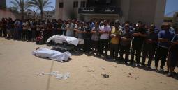 تشييع عدد من الشهداء في مستشفى ناصر بخانيونس، بعد مجزرة الاحتلال بمنطقة المواصي8.jfif