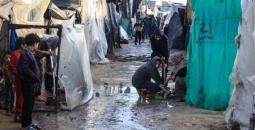غرق خيام النازحين بغزة