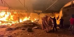 حرق خيام النازحين.webp
