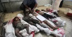 عقب مجزرة ارتكبتها قوات الاحتلال في غزة.webp