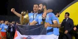 علم فلسطين يزين احتفالات بيراميدز  بلقب دوري أبطال أفريقيا