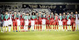 وشاح فلسطين يزين مباراة كأس الأحرار في قطر