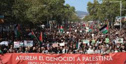 مظاهرات داعمة لفلسطين في برشلونة