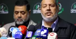 القيادي خليل الحية رفقة القيادي أسامة حمدان.webp