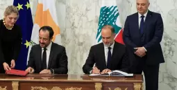 خلال توقيع اتفاقية ترسيم الحدود البحرية بين لبنان وقبرص.webp