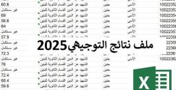 رابط تحميل توجيهي 2025 غزة بالأسماء XSL