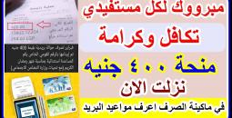 تكافل وكرامة: منحة 400 جنيه قبل العيد