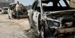 إحراق مركبة فلسطينية في قرية جالود.webp