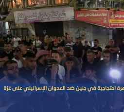 مظاهرة احتجاجية في جنين ضد العدوان الإسرائيلي على غزة