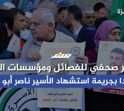 مؤتمر صحفي للفصائل ومؤسسات الأسرى تنديدا بجريمة استشهاد الأسير ناصر أبو حميد