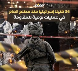 36 قتيلا إسرائيليا منذ مطلع العام في عمليات نوعية للمقاومة
