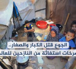 الجوع قتل الكبار والصغار.. صرخات استغاثة من النازحين للعالم
