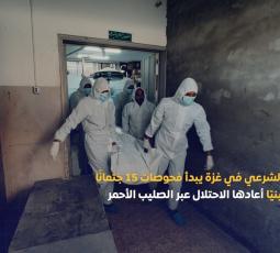 بدء إجراءات التعرف على 15 جثمانًا في غزة