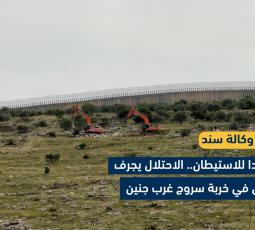 تمهيدا للاستيطان.. الاحتلال يجرف أراضي في خربة سروج غرب جنين