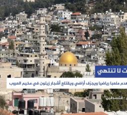 الاحتلال يهدم ملعبًا في مخيم العرّوب بالخليل