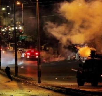 صورة لمواجهات مع الشبان الفلسطينيين غرب رام الله.jpg