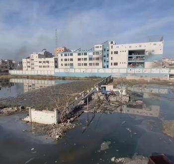دمار كبير لحق بمحطة صرف صحي غزة