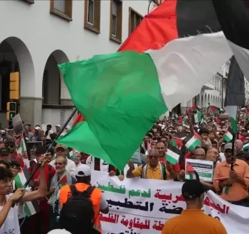 تظاهر مغربية لنصرة غزة.webp