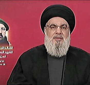 حسن نصر الله في تشييع فؤاد شكر.jpg