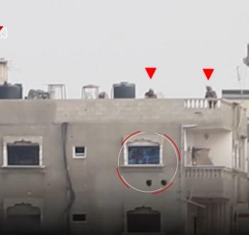 استهداف منزل تحصنت فيه قوة إسرائيلية قرب مفترق الصفطاوي غرب جباليا.
