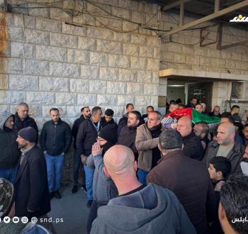 انطلاق موكب تشييع الشهيد جعفر دبابسة من مشفى رفيديا إلى قرية الباذان شمال شرق نابلس