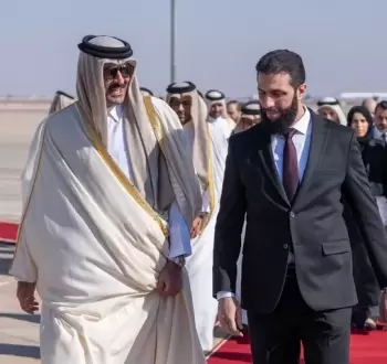أمير قطر يصل دمشق