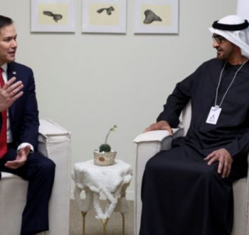 الرئيس الاماراتي مع وزير الخارجية الأمريكي