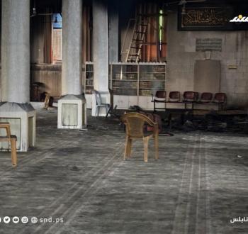 إحراق مسجد النصر في نابلس