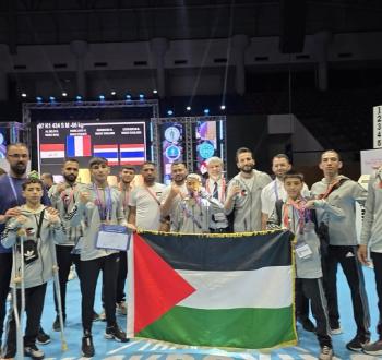 فلسطين تحصد 11 ميدالية ملونة في بطولة العالم للكيك بوكسينغ