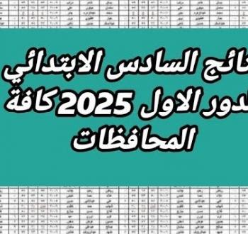 رابط نتائج السادس الابتدائي 2025 الدور الأول في العراق وموعد باقي المحافظات