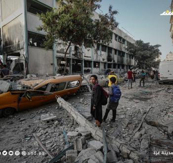 دمار هائل خلفه قصف الاحتلال لمدرسة فهمي الجرجاوي التي تأوي النازحين بمدينة غزة