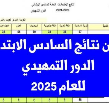رابط الاستعلام عن نتيجة الصف السادس الابتدائي 2025