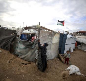 خيام غزة الأمطار
