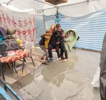 غرق خيام النازحين