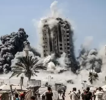 قصف برج مشتهى غربي غزة.webp