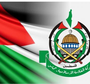 شعار حماس وعلم فلسطين