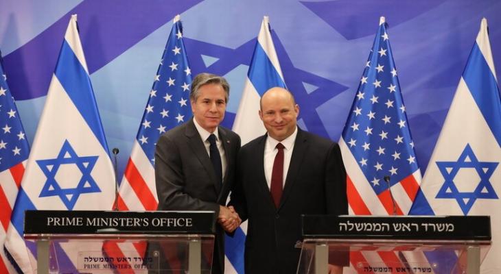 رئيس الوزراء الإسرائيلي نفتالي بينيت ووزير الخارجية الأمريكي أنتوني بلينكن