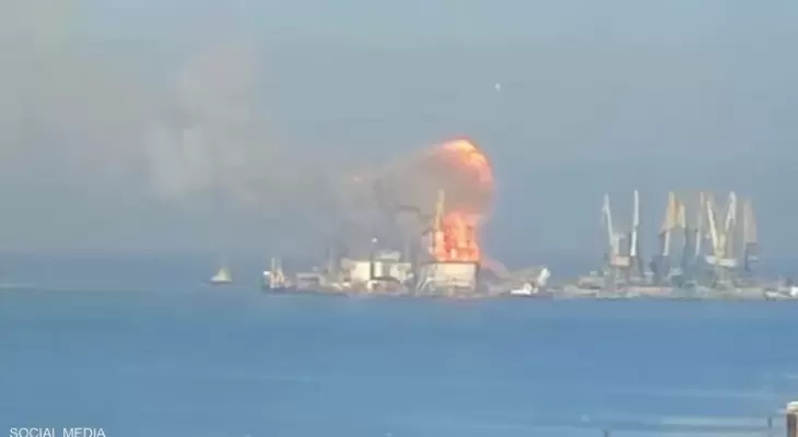 تدمير سفينة إنزال روسية