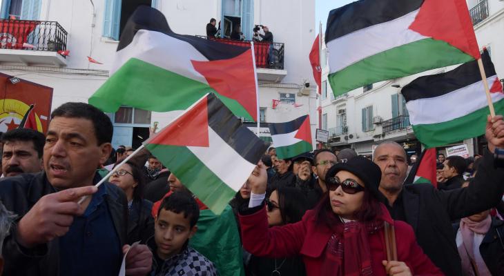 وقفة تضامنية مع الشعب الفلسطيني في تونس