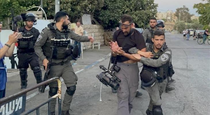 اعتداء الاحتلال على الصحفيين الفلسطينيين