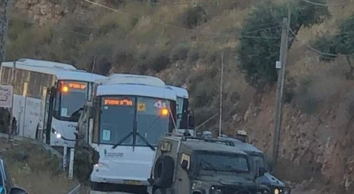 حافلات المستوطنين تقتحم منطقة الباذان شرق نابلس